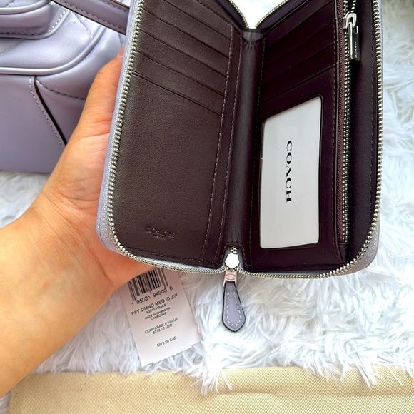 Coach quilted Klare shoulder/crossbody bag and wallet set sv/mist (lilac) - Picture 9 of 13